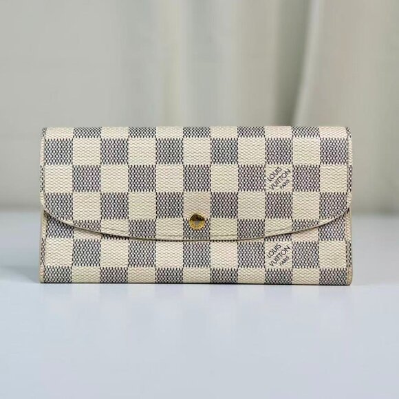 Louis Vuitton Handbags - Louis Vuitton Damier Azur Wallet Classic Checkered Design with Gold Tone Clasp